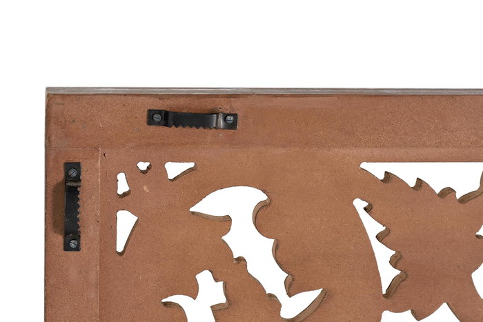 GINER Y COLOMER Cabecero en bois de manguier couleur noyer 166 cm - Tête de lit décorative en MDF sculptée main, orientation horizontale ou verticale